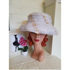 Mujer&apos;s White 100% Polypropylene Crinoline Floral Fancy Church/Dress/Wedding Hat  eb-48505512